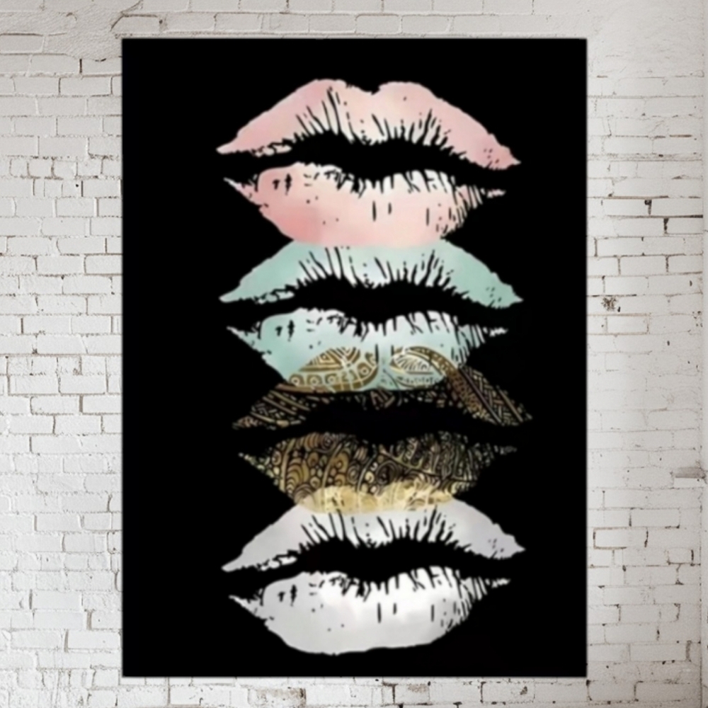 Lip Print Canvas Poster Wall Art✨️